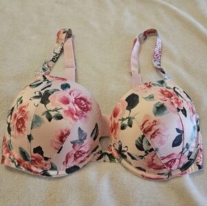 Victoria's Secret Very Sexy Push-up Bra - Pink and Green Floral - 34D